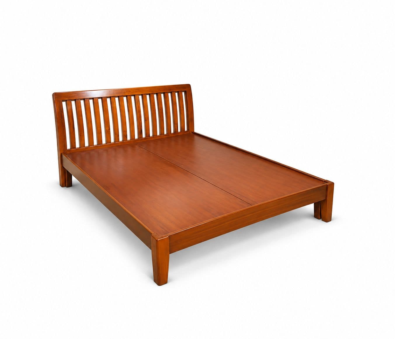 Image 9 for Strip Cot Queen Size L- 78" W60" H38" Without Storage With Assam Teak And Ply (BSK OTD)