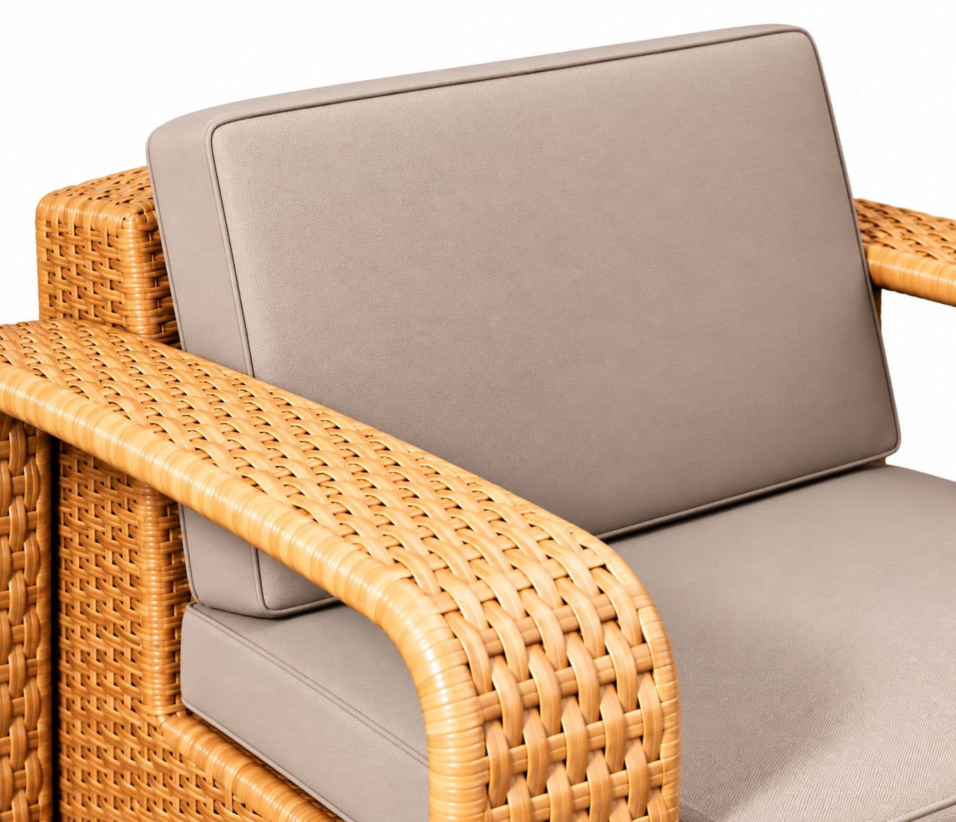 Image 9 for ODR-04 (Wicker) Sofa Set 3+1+1 Seater And With Black  Cushion (RCH SW) (OWD)