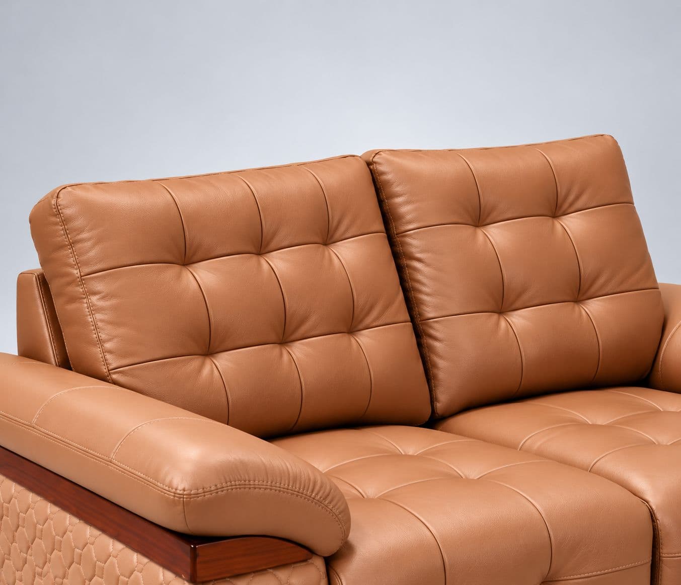 Image 12 for Talwar 2.0 Sofa Set 3+2+D+C Seater  Fabric Leatherette Pinewood Polished Rubber Wood 32-Density Foam, 100 mm Thick