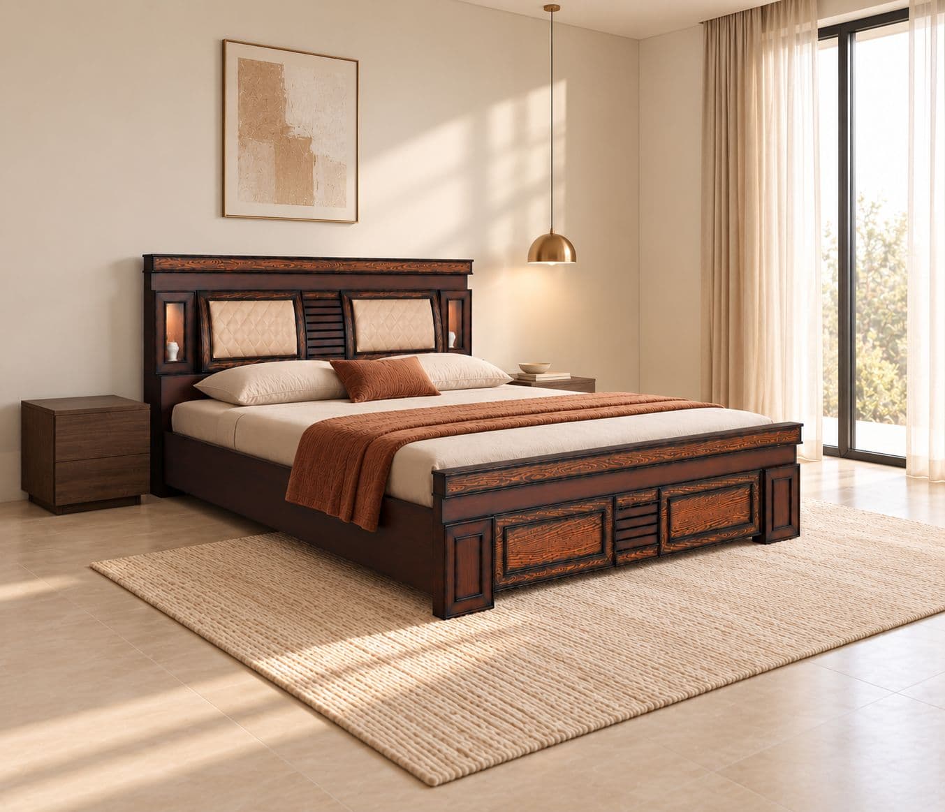 Light Cot King Size With Regular Storage (WH)