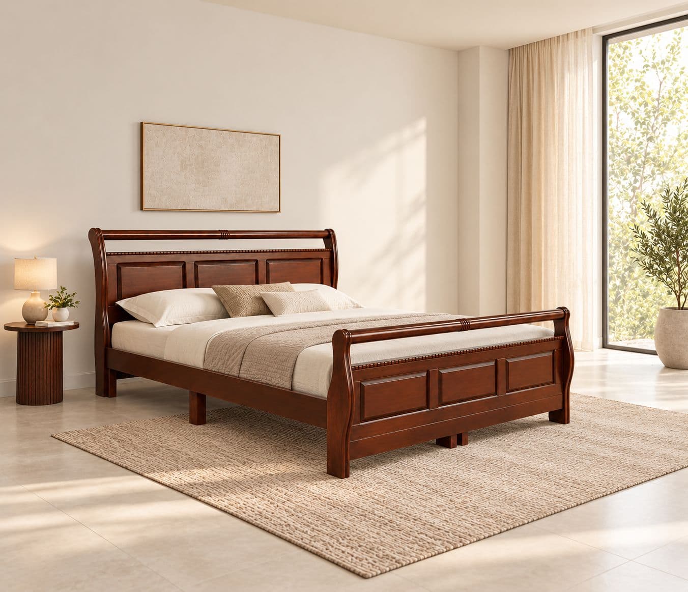 Almond Bed King Without Storage (WH)