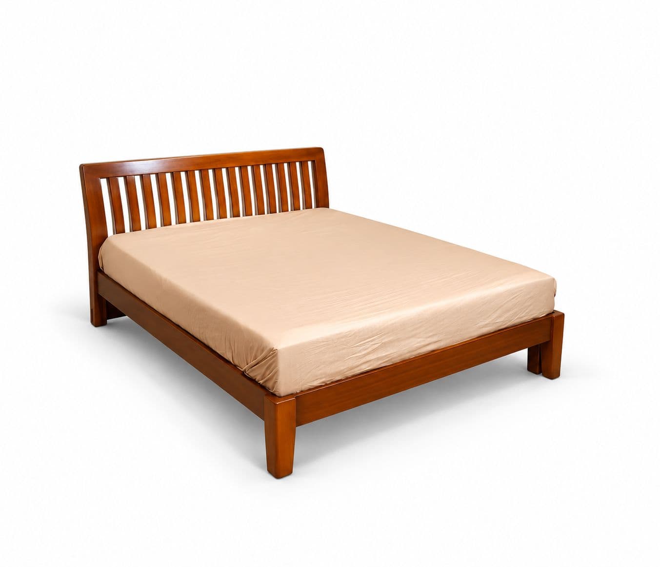 Image 6 for Strip Cot Queen Size L- 78" W60" H38" Without Storage With Assam Teak And Ply (BSK OTD)
