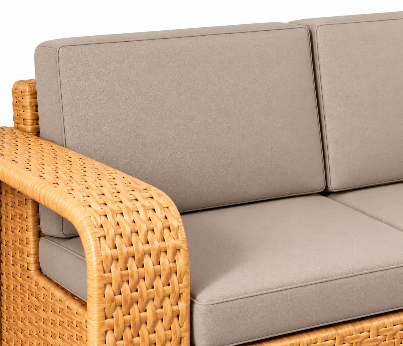 Image 5 for ODR-04 (Wicker) Sofa Set 3+1+1 Seater And With Black  Cushion (RCH SW) (OWD)