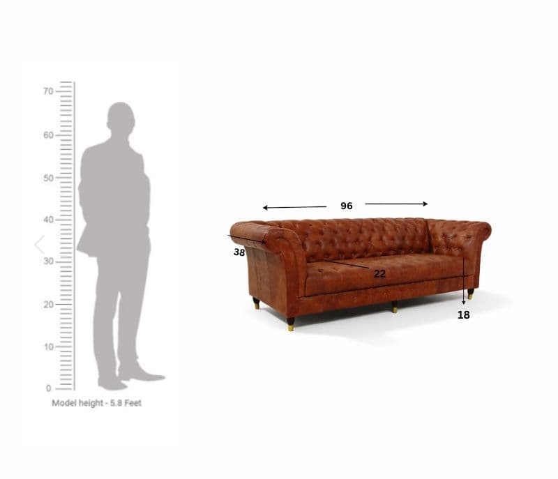 Image 9 for Chester Sofa 4 Seater Pure Leather (WH OTD)