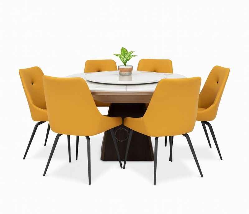 DT 6177/DC 971 1+6 Dining Set Marble Top (WF OTD)