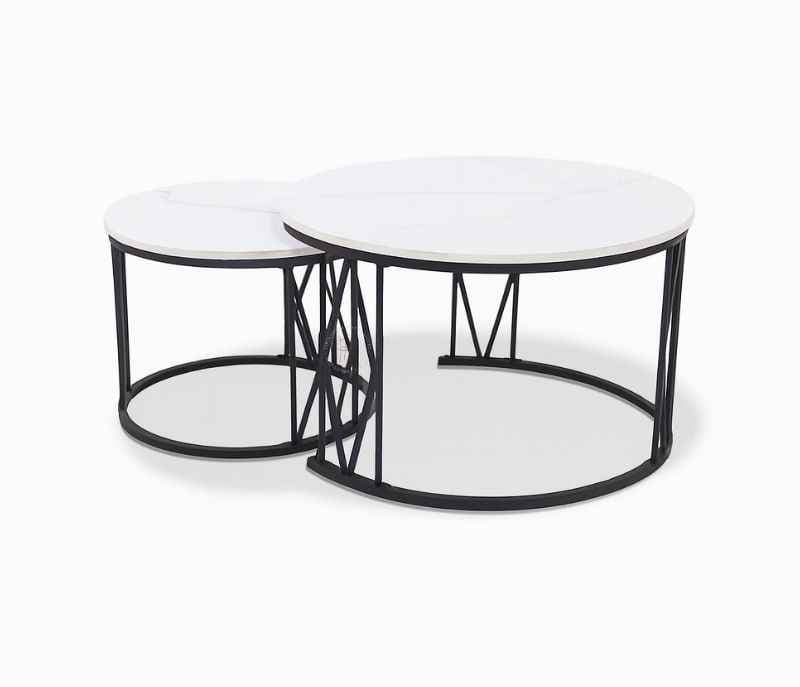 225-1+1-CT Center Table Marble Top (WH OTD)