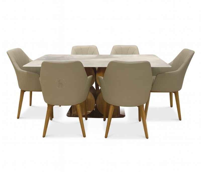 U92 + 2315 Dining set 1+6 Marble Top (SKN OTD)