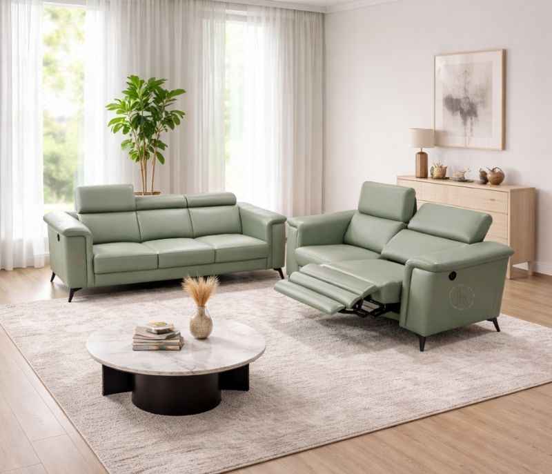 Douglas 3 + 2 Recliner (Leatherette, Green) (KORA OTD)