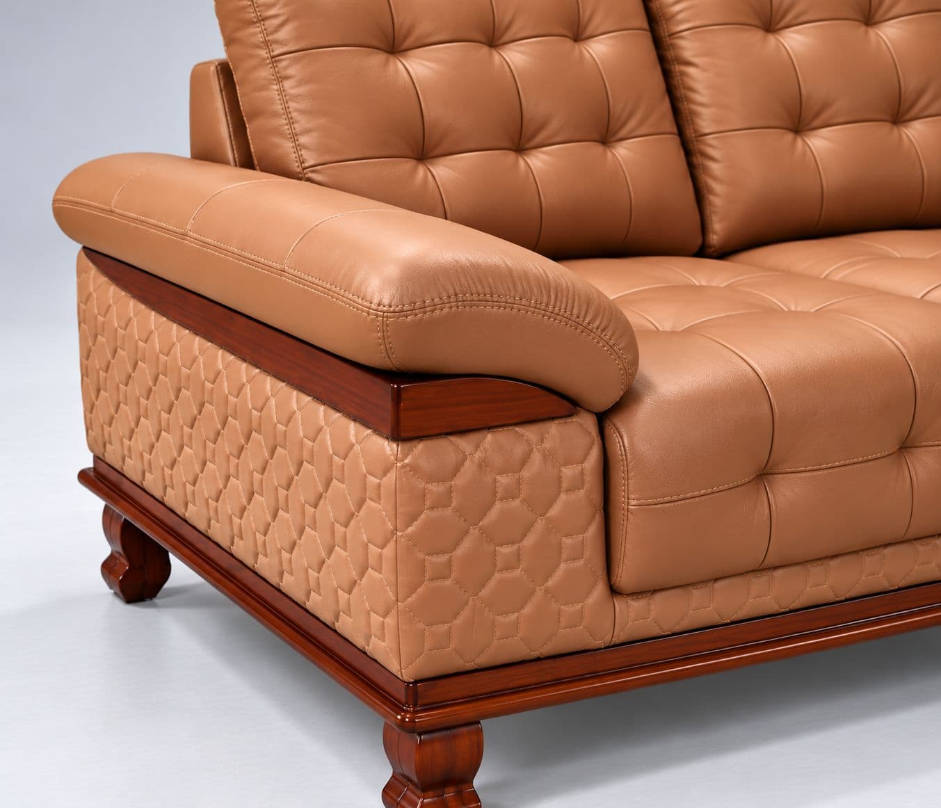 Image 14 for Talwar 2.0 Sofa Set 3+2+D+C Seater  Fabric Leatherette Pinewood Polished Rubber Wood 32-Density Foam, 100 mm Thick