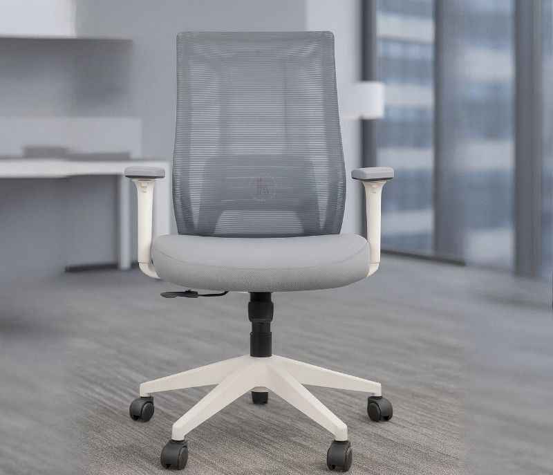 Twister MB White Ergonomic High-Back Mesh Office Chair  Adjustable Height  Revolving Study Work from Home Chair (WFH)/Computer Desk Chair  Back Lumbar Support  Ergonomic Chair  Tilting  Arm Support