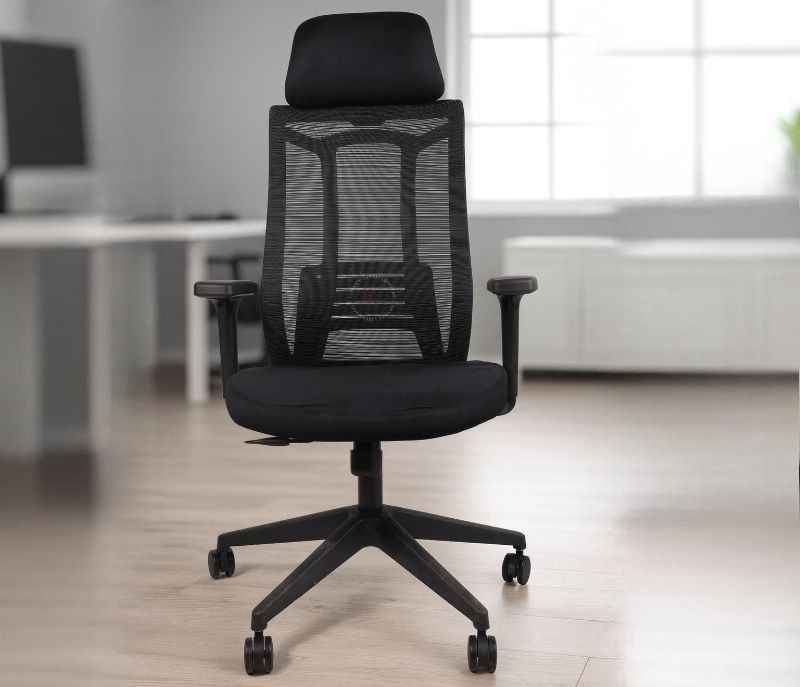 Twister HB Black Ergonomic High-Back Mesh Office Chair  Adjustable Height  Revolving Study Work from Home Chair (WFH)/Computer Desk Chair  Back Lumbar Support  Ergonomic Chair  Tilting  Arm Support