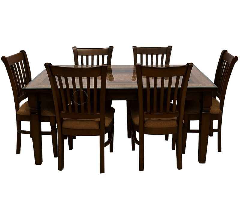 New Classic 1+6 Chairs +Glass Top Table (BTM OTD)