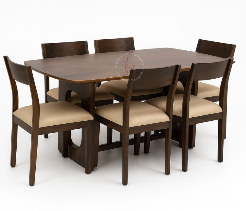 Danish Ovel dining table with 6 chairs (CP OTD)