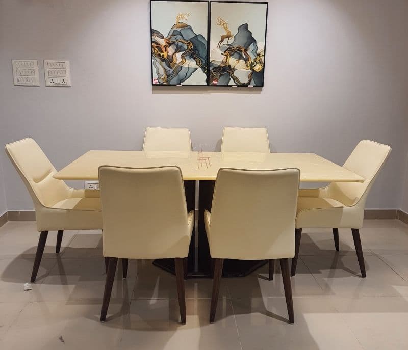 Image 2 for Candy / DC 375 dining table 6 chairs with marble top (HYD OTD)