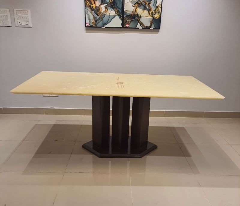 Image 8 for Candy / DC 375 dining table 6 chairs with marble top (HYD OTD)