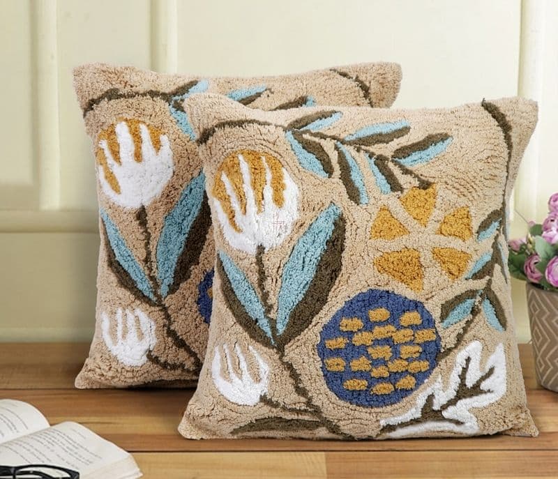 Costantion Hand Tufted 100% Cotton Cushion Cover Set of 2