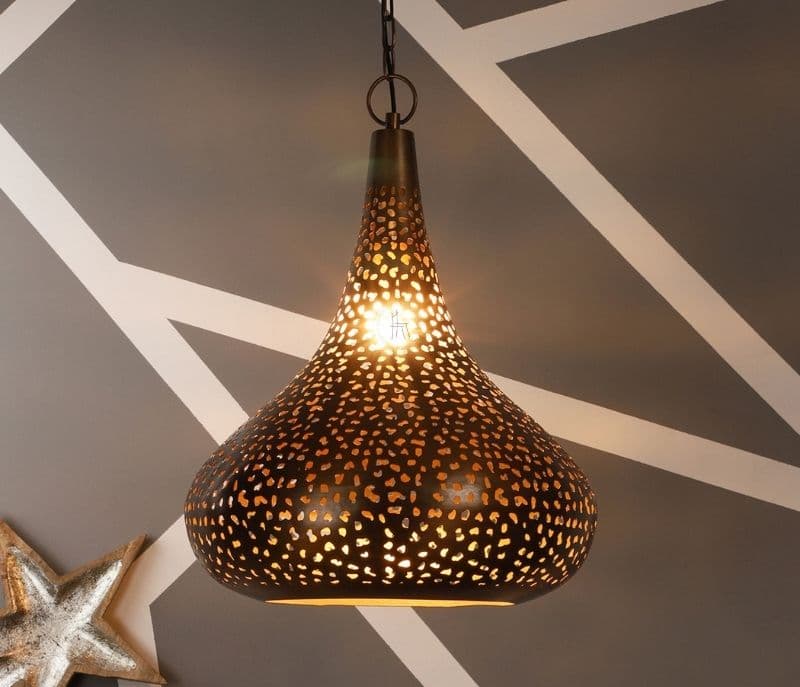 Matilde  Single Hanging Light Gold Metallic