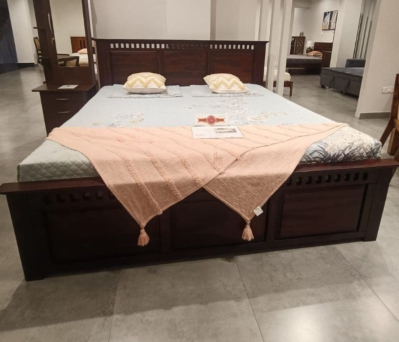 Image 4 for Crystal Sheesham King Size Cot with Storage (EC OTD)