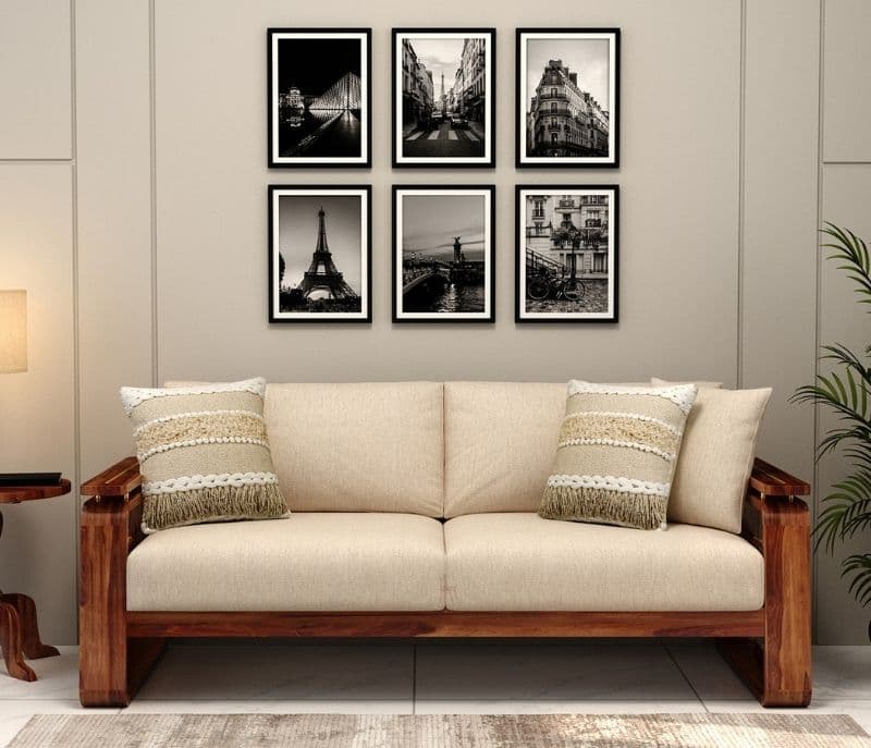 Image 2 for Vrinda Sheesham Wood Sofa with Cane and Brass Detailing