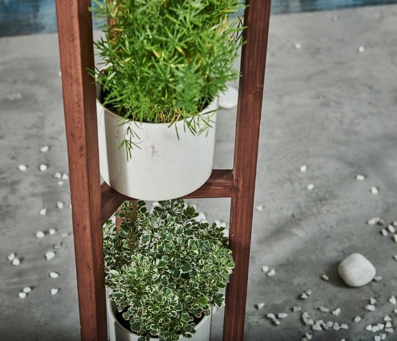 Image 3 for Rosana 3 Tier Planter With Dark Finish 3 Ceramic Pots