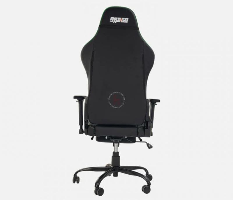 Image 4 for PU Leather Gaming Chair with Retractable Footrest ( Green )