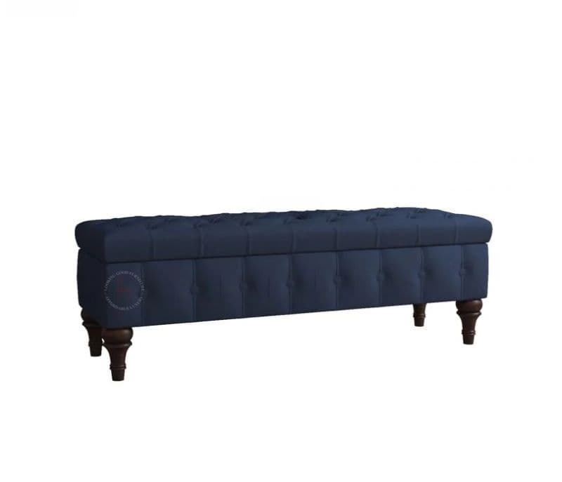 Image 3 for Pedro Ottoman Bench With Storage ( Indigo Ink, Walnut Finish )