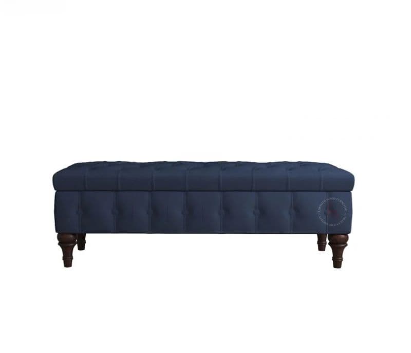 Image 2 for Pedro Ottoman Bench With Storage ( Indigo Ink, Walnut Finish )