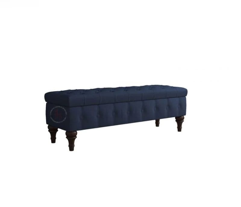 Image 4 for Pedro Ottoman Bench With Storage ( Indigo Ink, Walnut Finish )