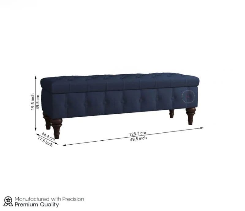 Image 8 for Pedro Ottoman Bench With Storage ( Indigo Ink, Walnut Finish )