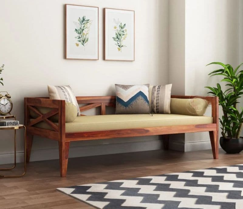 Travo Divan with Mattress ( Honey Finish )