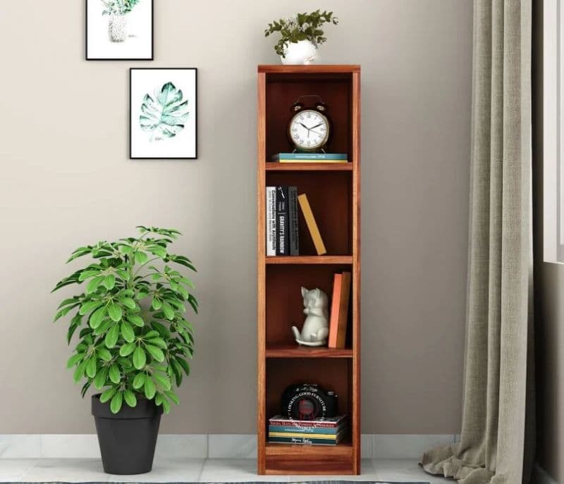 Image 2 for Watkin Sheesham Wood Display Cabinet With Open Storage( Honey Finish )