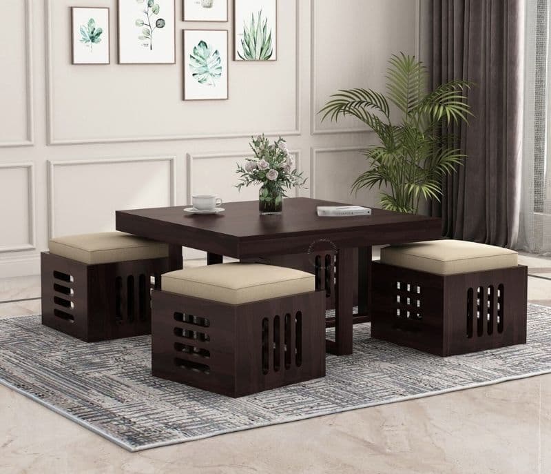 Image 3 for Chocolate Sheesham Wood Coffee Table (Walnut Finish)