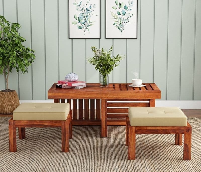 Image 3 for Classic  Center Table With Stools (Honey Finish)