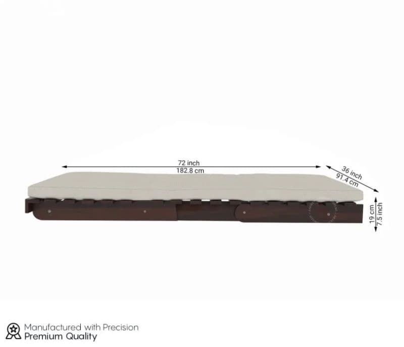 Image 7 for Javier Single Futon Bed ( Walnut Finish, Ivory Nude )