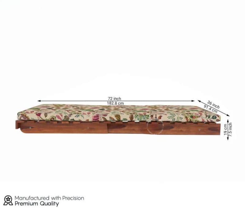 Image 9 for Javi Single Futon Bed ( Honey Finish, Rosy Leaf )