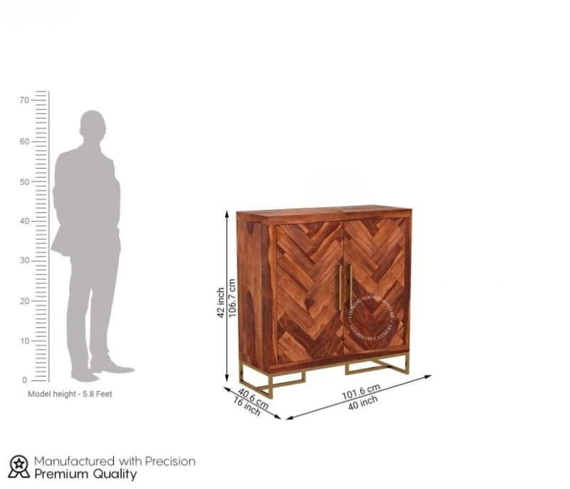 Image 6 for Premium Sheesham Wood Shoe Rack (Honey Finish)