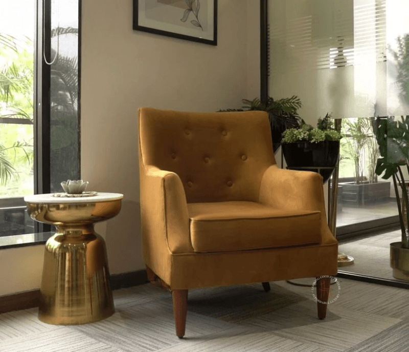 Aimer Wing Back Chair ( Chestnut Brown )