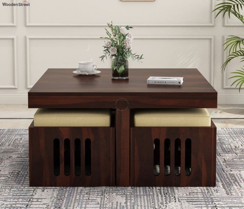 Image 4 for Chocolate Sheesham Wood Coffee Table (Walnut Finish)