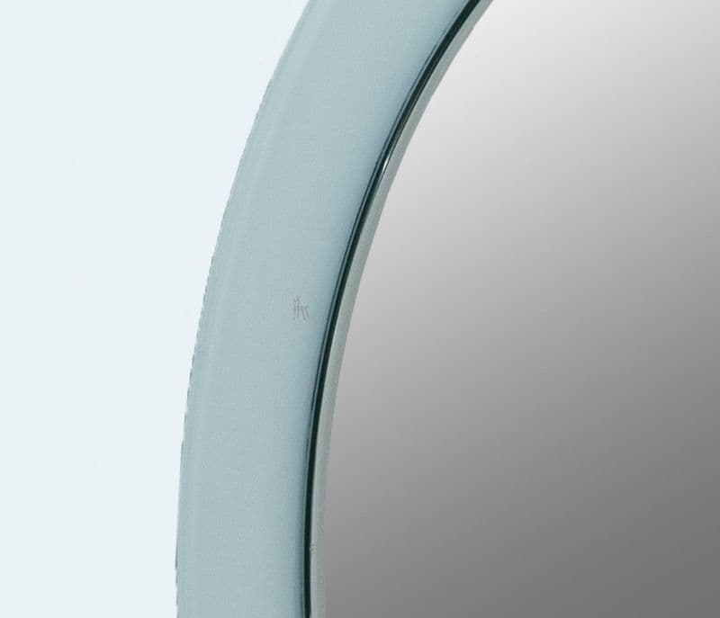 Image 2 for Ignazio Mirror with Black Silver Round  Laquer Glass and White LED light