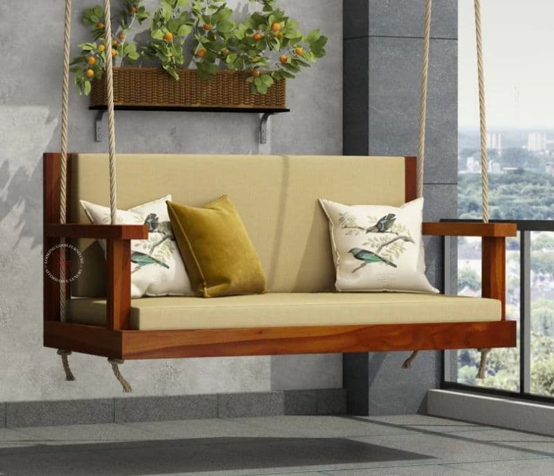 Image 6 for Elite Wooden Swing Chair ( Honey Finish )