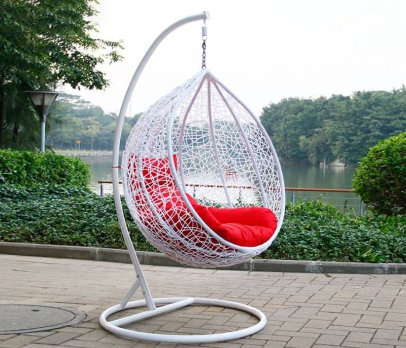 White Egg Shaped Swing Chair