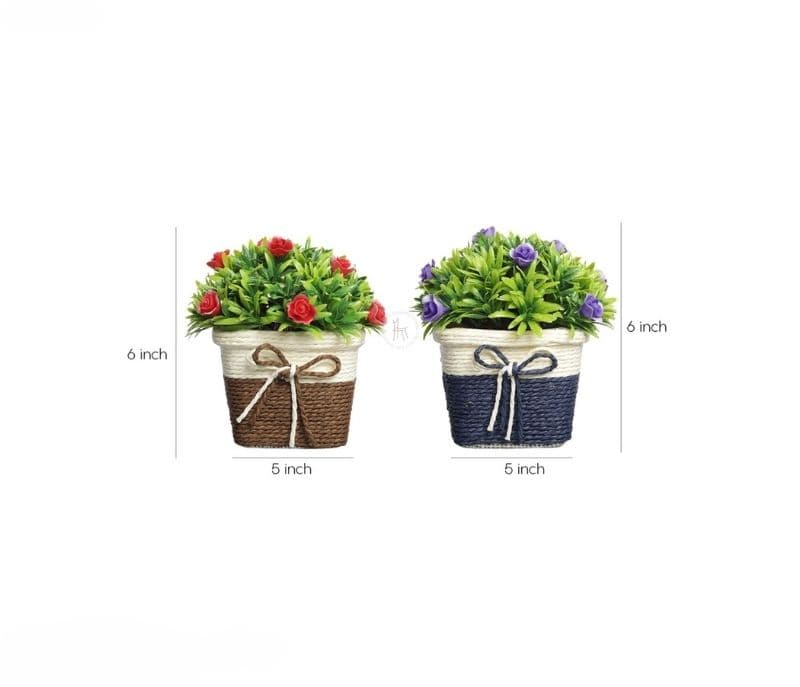 Image 4 for Ottavia Plants with Purple and Red Roses Combo of 2