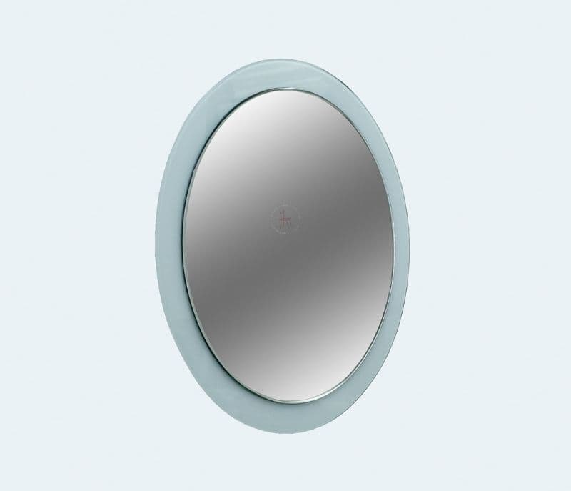 Image 3 for Ignazio Mirror with Black Silver Round  Laquer Glass and White LED light