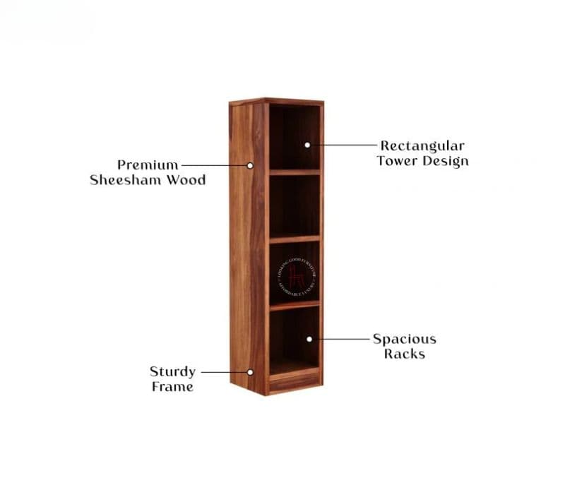 Image 5 for Watkin Sheesham Wood Display Cabinet With Open Storage( Honey Finish )