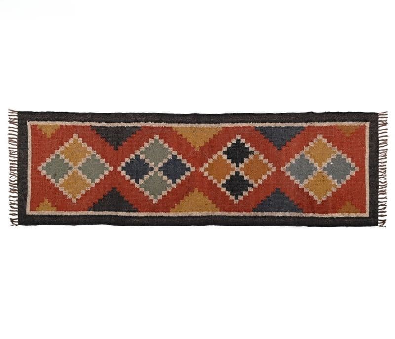 Image 4 for Cabral Multi Hand-woven Jute and Wool 2 x 6 Feet Traditional Pattern