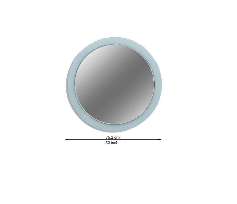 Image 6 for Ignazio Mirror with Black Silver Round  Laquer Glass and White LED light