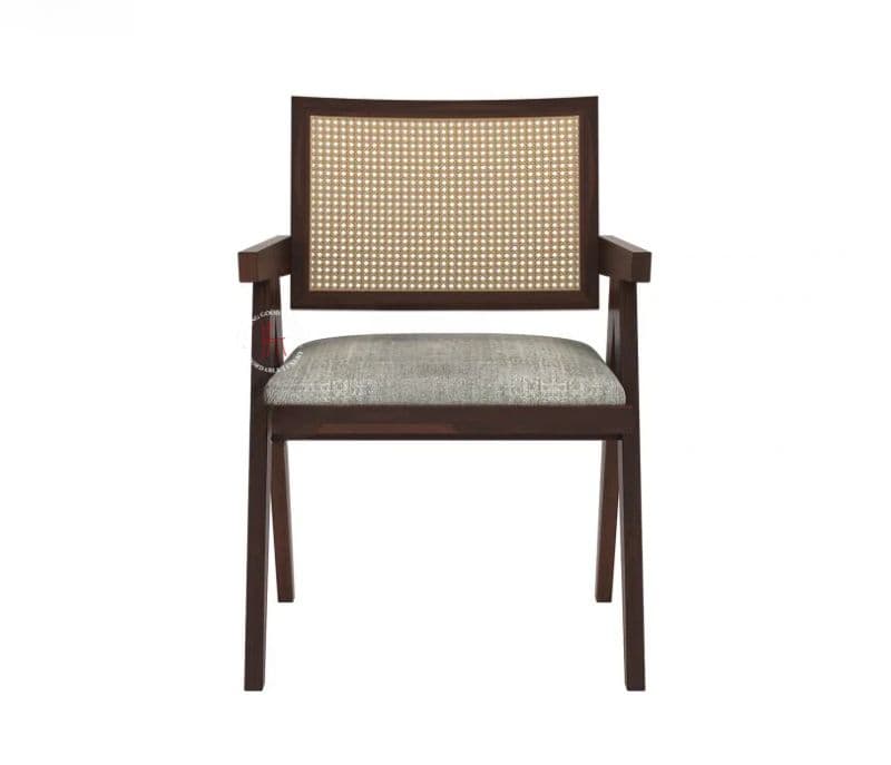 Image 3 for Sheesham Wood Cane Arm Chair ( Walnut Finish )