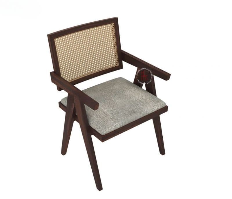 Image 4 for Sheesham Wood Cane Arm Chair ( Walnut Finish )