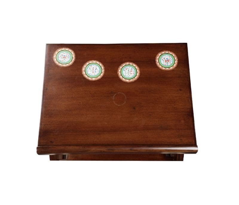 Image 4 for Caption End Table for Laptop in Teakwood with (Walnut Matte Finish)