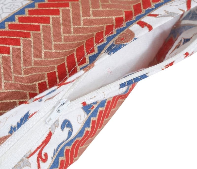 Image 3 for Paislee Jaipur White and Orange Floral Print Set of 8 Cotton Diwan Set